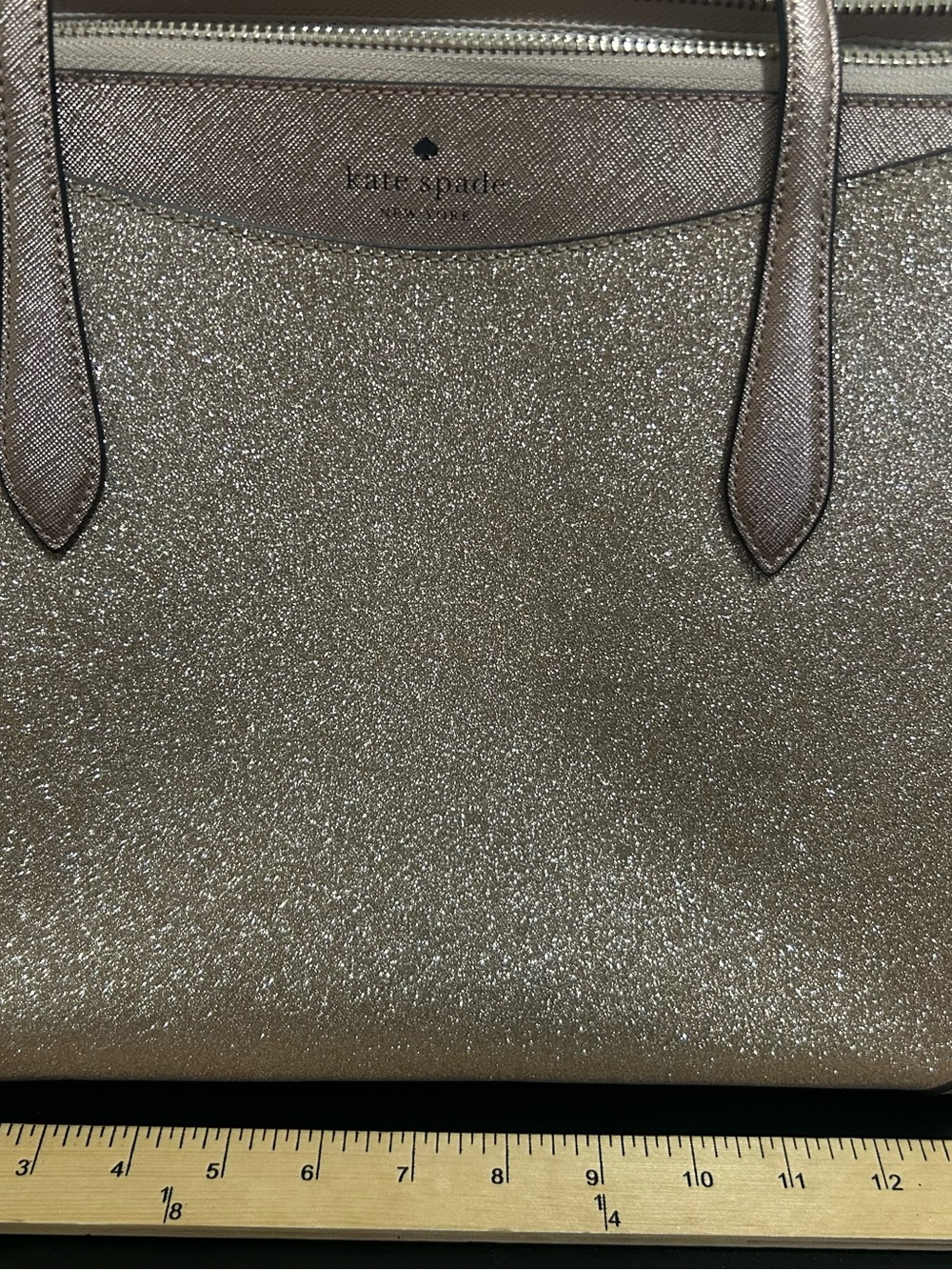 kate spade Rose Gold Glitter Tote with Double Shoulder Straps - Picture 4 of 10